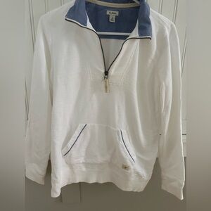 L.L Bean White Quarter Zip Lightweight Sweater! Womens Small. NEVER WORN!